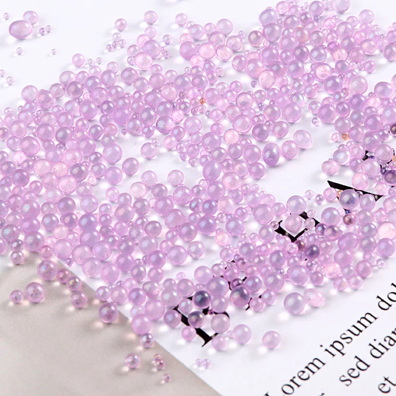07 Light Purple 10 г/упак. мини шарики-пузырьки 0,4-3 мм Смешанные крошечные бусины для стеклянного глобуса, кремниевые формы, наполнителя, амулеты для рукоделия, домашнего декора - Цвет: 07 Light Purple