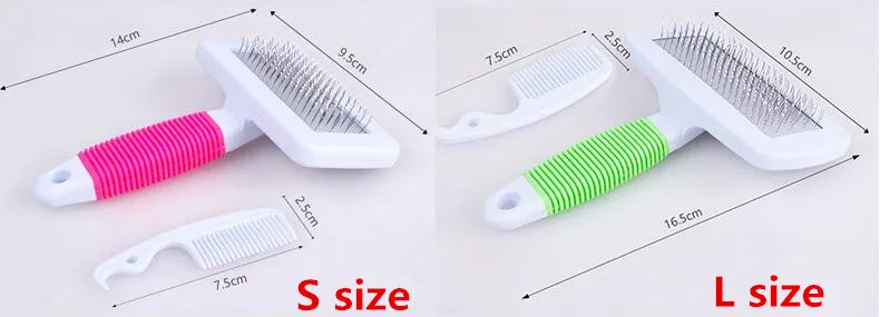Non-slip собака Нержавеющая сталь для опушкой из меха удаление очистки собака Кот Применение гребни для ухода за шерстью животных кисть инструмент мягкая ручка домашних животных Сделано в Китае