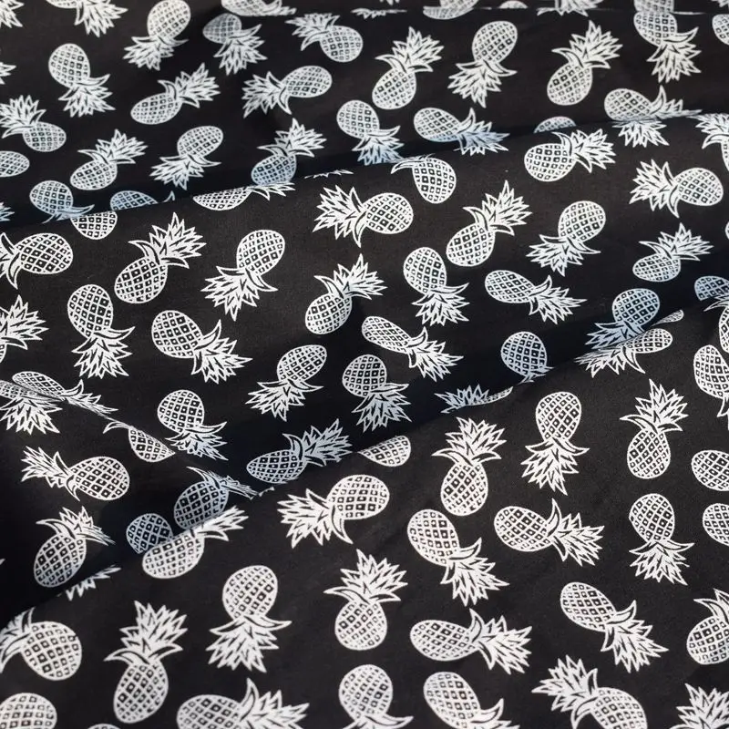 

Width 145cm fashion Pineapple print 100% cotton original fabric for dress shirt tissus au metre cheap fabrics DIY tissu telas