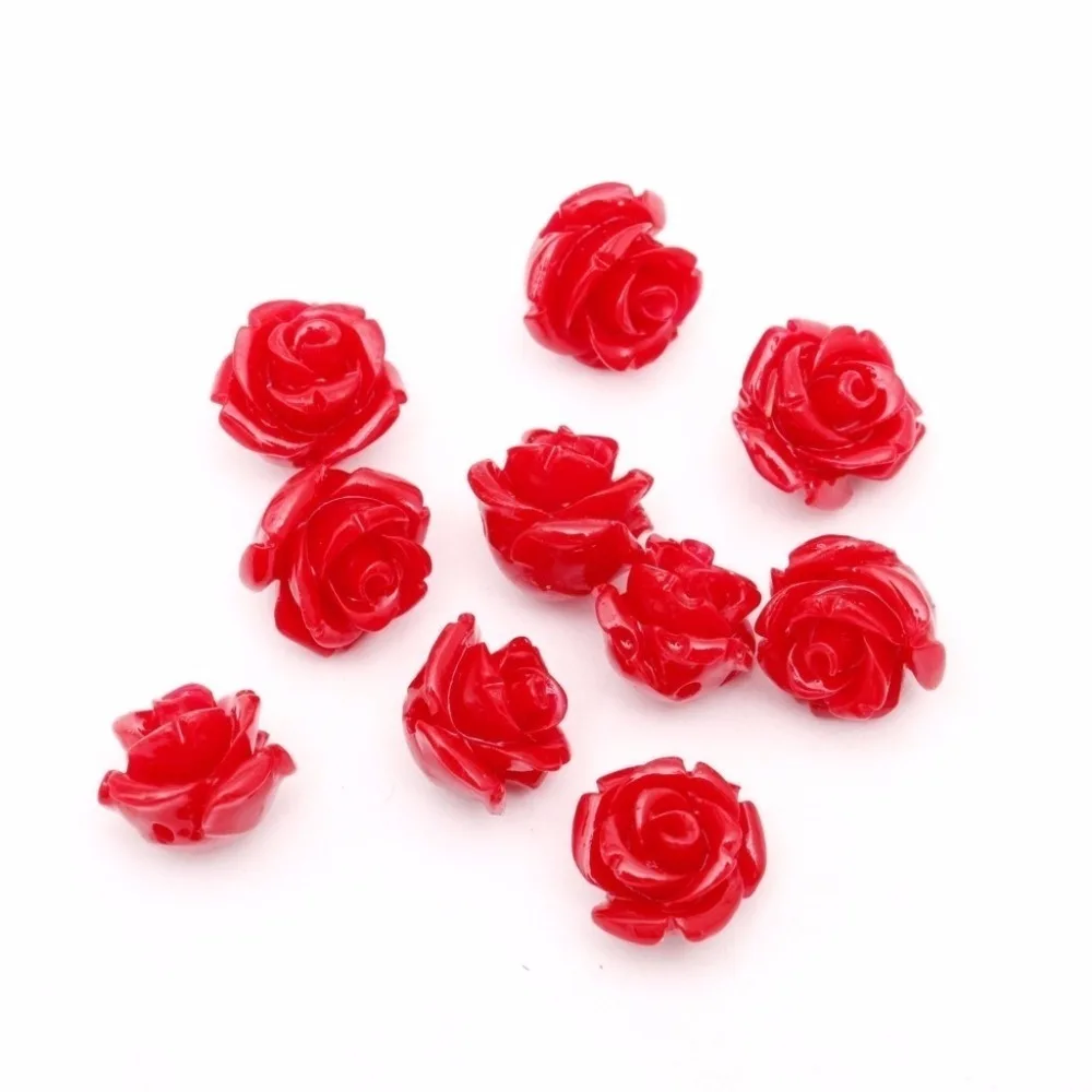 10/20 шт Бусины-разделители из смолы ручной работы с розами для изготовления
