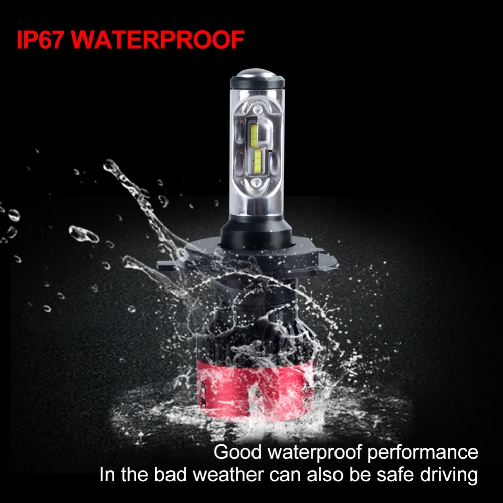 Avacom 2 шт. LED H4 HS1 Высокая Низкая мото фара для мотоцикла 12 В 6500 К 70 Вт 16000Lm зэс чип