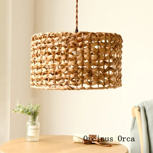 Винтажная люстра для гостиной, столовой, спальни, кафе в современном простом стиле из бамбука в северном районе.