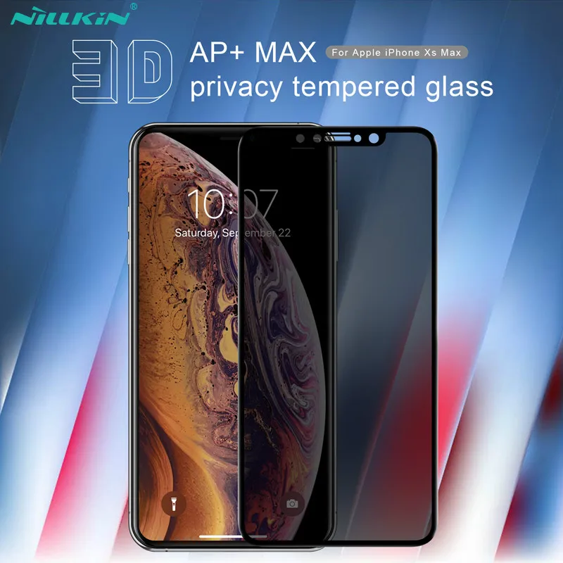Антибликовое закаленное стекло для защиты экрана iPhone XS Max NILLKIN 3D AP + MAX Privacy 6