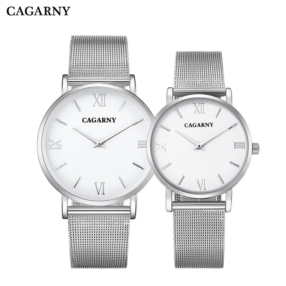 Женские и мужские кварцевые часы из розового золота с сетчатым браслетом|montre