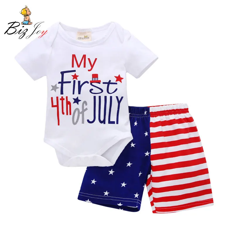 

Baby Boys Girl Clothing Set Top T shirt Rompers + short Pants Print letter 2PCS Set children soft suits Clothes High Quality