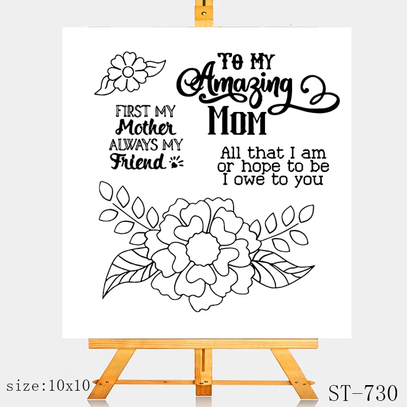 

AZSG Lovely flowers Clear Stamps/Silicone Transparent Seals for DIY scrapbooking Card Making 10*10cm