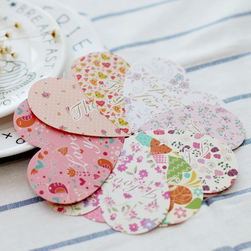 100 шт./пакет подарочные открытки в форме сердца Свадебная коробка настольные