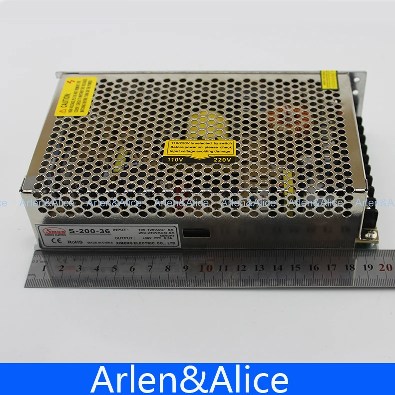 200 Вт 36 В а одиночный выход импульсный источник питания для светодиодной ленты