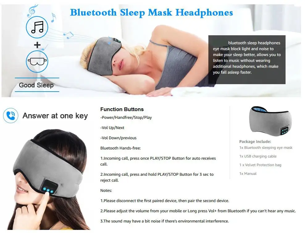 Bluetooth наушники для сна маска для сна Беспроводная маска для сна Наушники для путешествий тени для глаз со встроенными динамиками микрофон Громкая связь d29