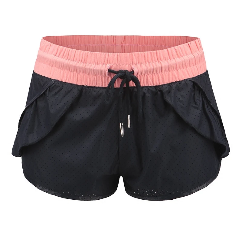2021 CHU YOGA Breathable Quick Dry Sports Running Shorts Elastic Waist Mesh Overlay Fitness Outdoor Drawstring S1805 | Спорт и