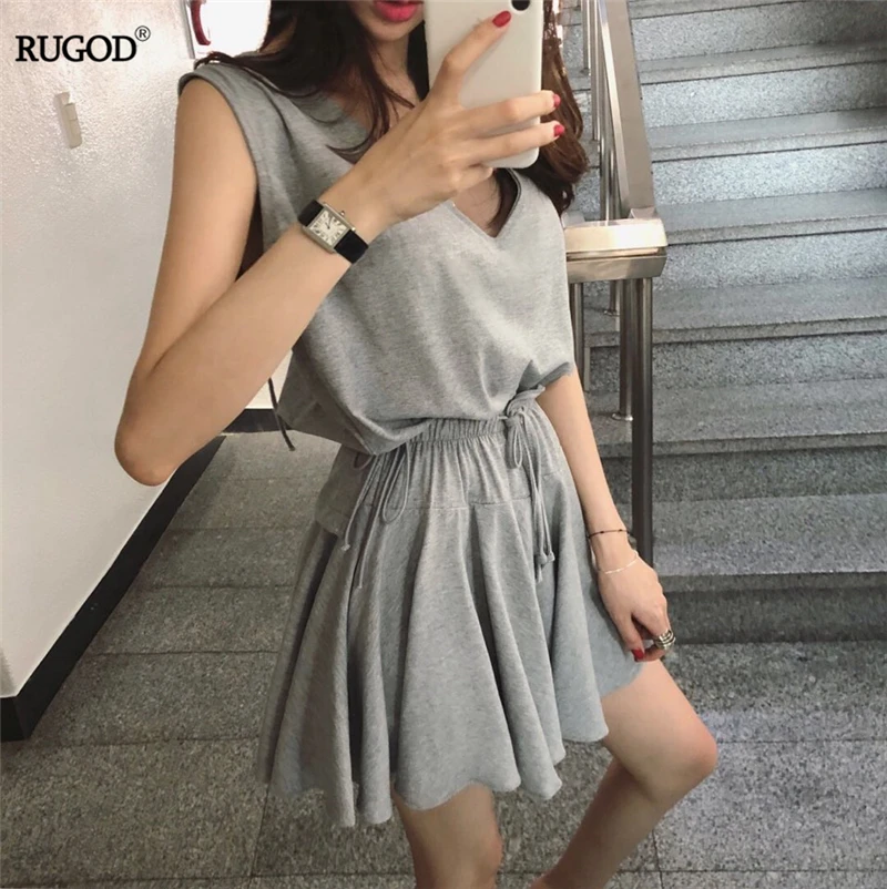 RUGOD повседневные женские боди 2 шт топы и шорты свободные однотонные удобные