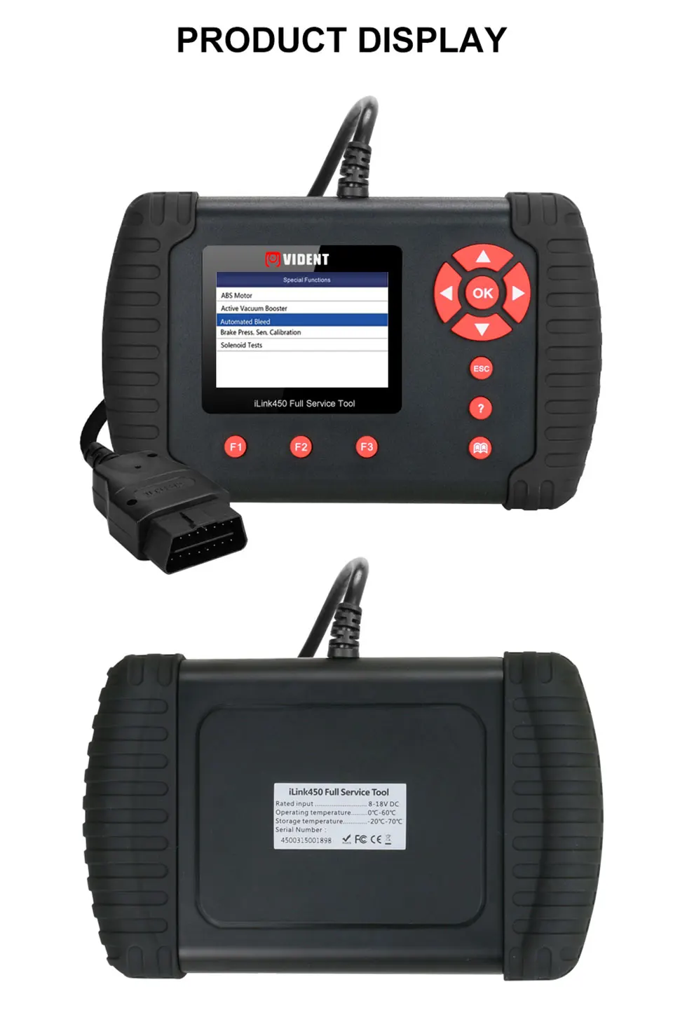 ILink450 12 В автомобиль OBD полный сервис масло EPB ABS SAS подушка безопасности сброс дроссельной заслонки выравнивание DPF регенерации батареи конфигурации Diag