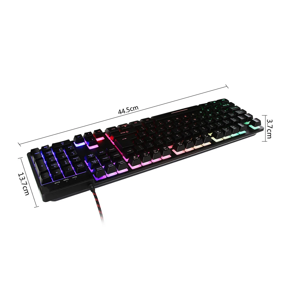 Проводная Механическая клавиатура CHYI с 104 клавишами английская раскладка RGB