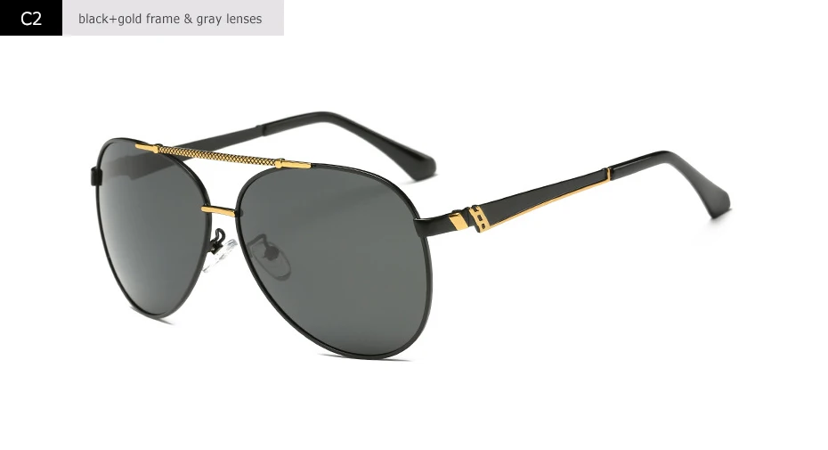 gray Blanche Мишель бренд Пилот очки Для мужчин поляризационные UV400 солнцезащитные очки для мужчин для вождения Óculos de sol с коробкой - Цвет линз: gray
