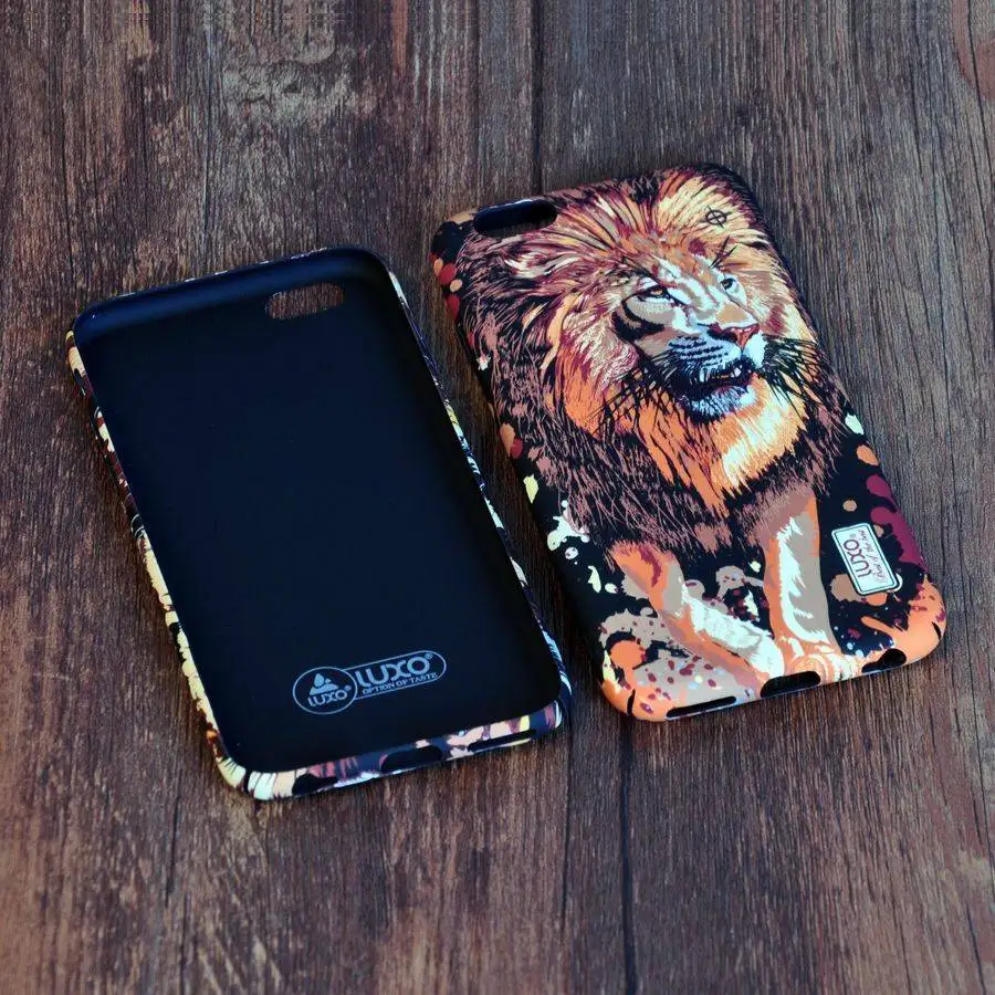 Ультратонкий чехол накладка для iPhone 6 6S 7 8 Plus Жесткий Гладкий Модный с животными