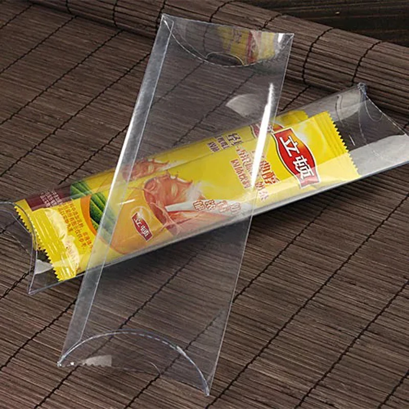50 Pieces PET Plastic Pillow shape box packaging Transparent gift Size 25x63x135MM 0.98 x 2.48 5.31 inch | Дом и сад