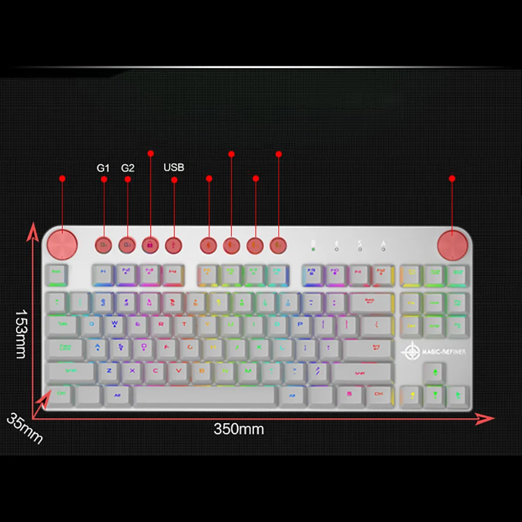 VOBERRY MK-11 Беспроводная Bluetooth+ Проводная RGB Двухрежимная квадратная механическая клавиатура