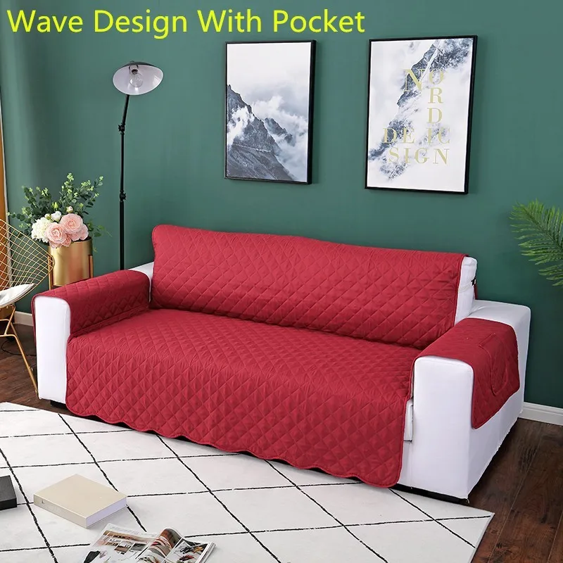 Wave Design D Покрытие дивана для животных диван кресло Пледы для собак детский коврик Реверсивный съемным подлокотник чехлов 1/2/3 сиденье протектор мебели - Цвет: Wave Design D