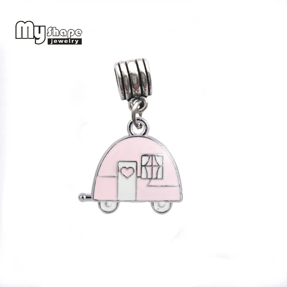 Myshape Camping Trailer Enamel Charm For Jewelry Making car house Beads Fit DIY Bracelet Necklace Pendant Car Accessories 5pcs | Украшения