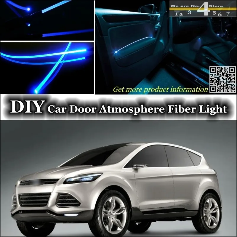 

Внутреннее освещение для Ford Vertrek, настройка атмосферы, оптоволоконный ленточсветильник свет s, внутренняя панель двери, освещение, светильн...