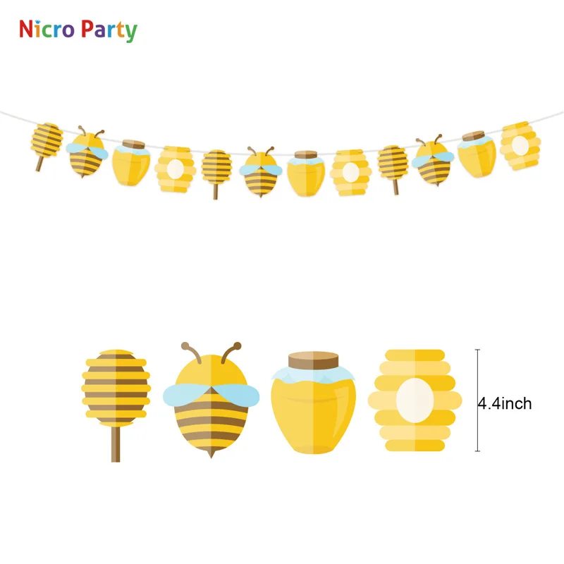 Nicro 34 шт./компл. пчела желтый черный бумажный шарик фонари платье, платье для дня рождения, Декор для дома с украшениями для вечерние Сделай Сам# Set117