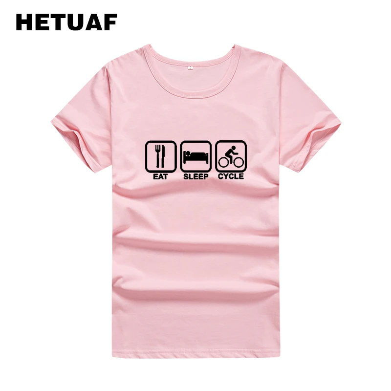 HETUAF &quot Eat Sleep цикл Забавные футболки с графикой Для женщин Harajuku футболка принтом