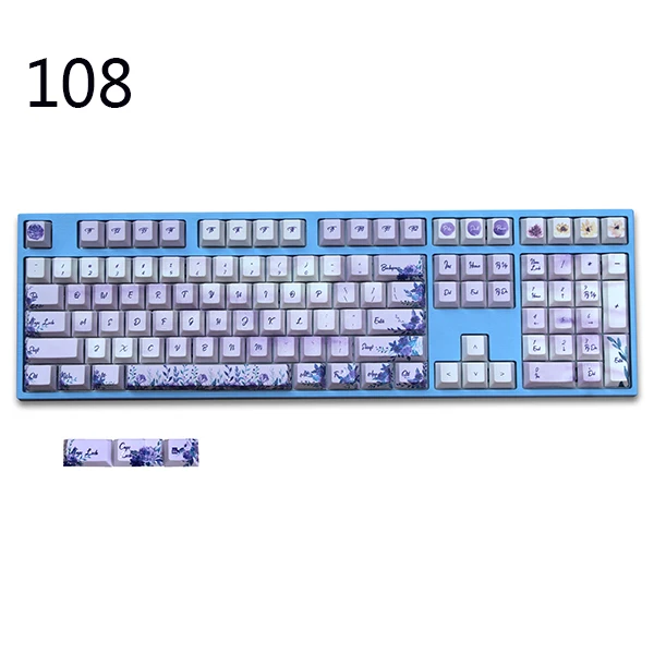 WIANXP фиолетовый пять сублимационный профиль вишни 108/135 клавиш для mx Переключатель механическая клавиатура только keycap - Цвет: Purple 108