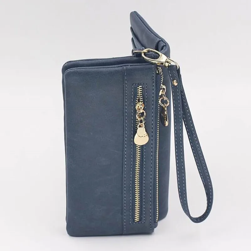 FTAIDKJ Universal Multifunction Women Wallet PU Leather Phone Bag Case Female Double Zipper Clutch Coin Purse Ladies Wristlet | Мобильные
