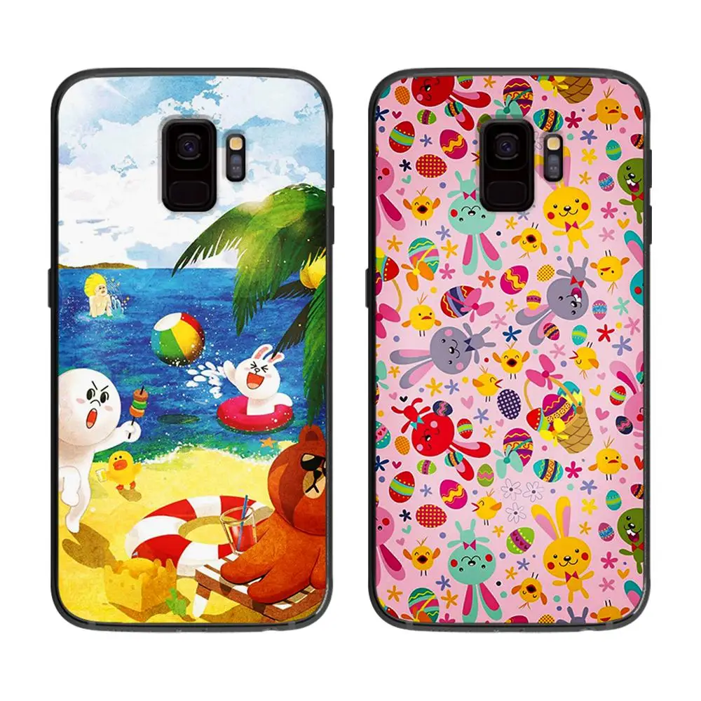 Мягкий чехол для телефона с белым кроликом Samsung Galaxy S6 S7 S8 S9 S10e Plus Note 8