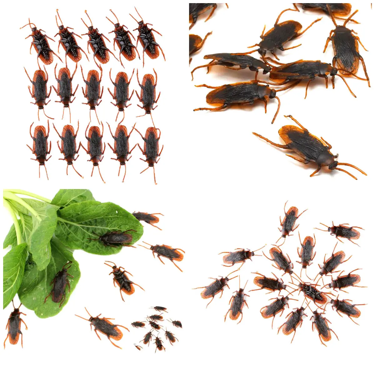 10 шт./лот имитация искусственных резиновых тараканов петух жуков игрушечная