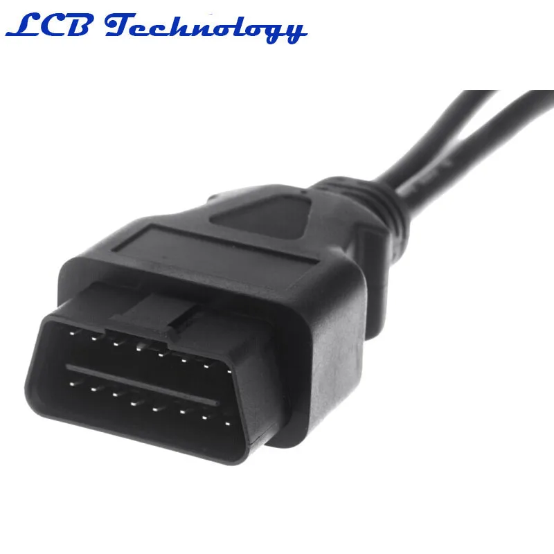 OBD 16 контактный одноточечный двухканальный бортовой кабель OBD2 удлинитель для