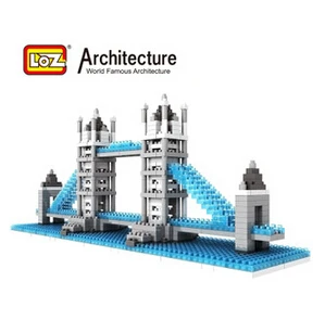 Оптовая продажа LOZ Алмазные архитектурные блоки серии мост мини здания