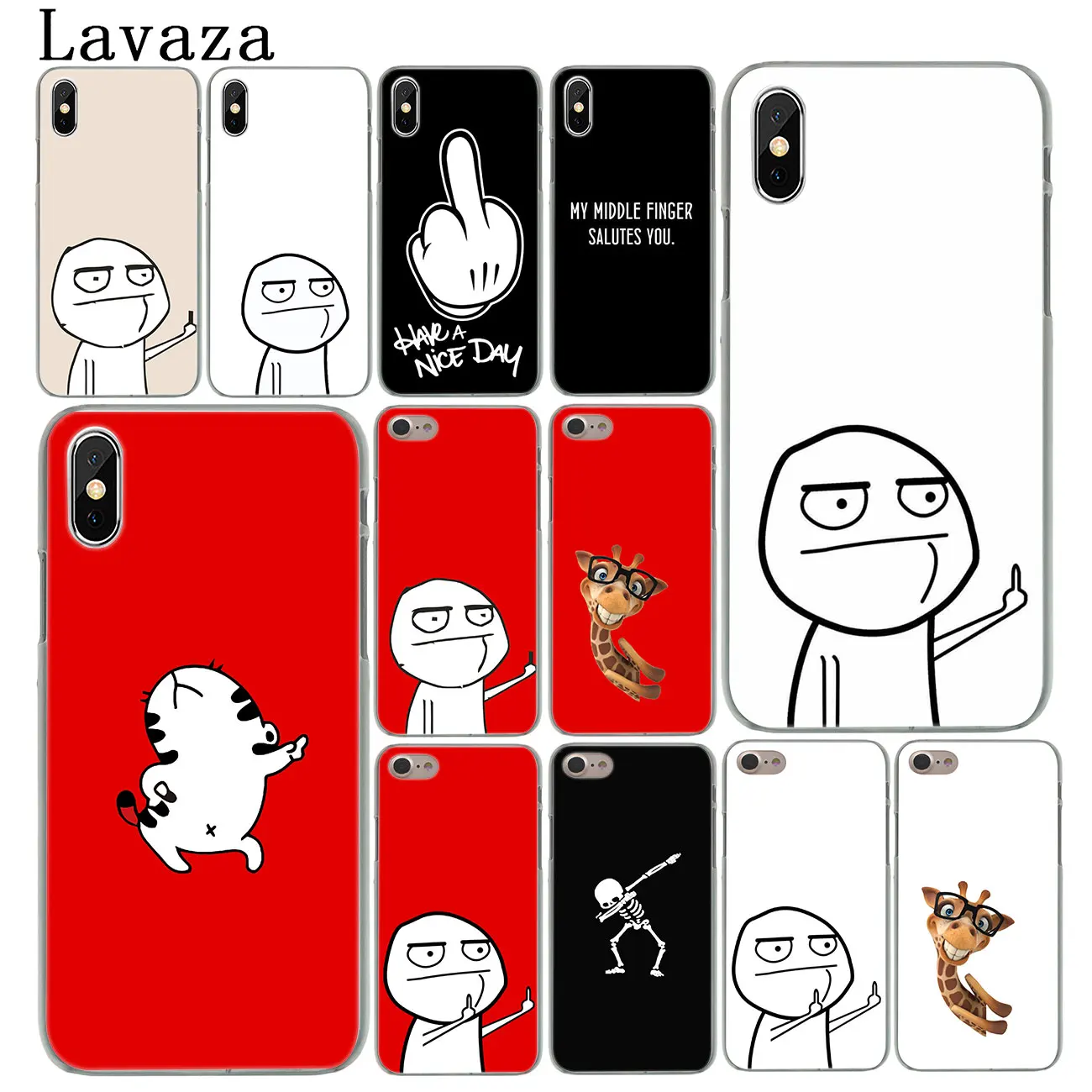 Lavaza meme лицевой средний палец Забавный мультфильм влюбленных жесткий чехол для