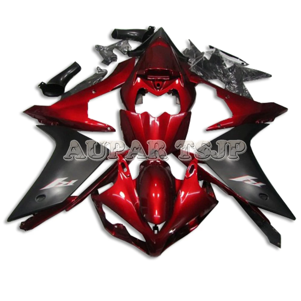 

Deep Red Matte Black Sportbike Fairings Including Seat Cover For Yamaha 07 08 YZF1000 R1 2007 2008 Injection Cowlings