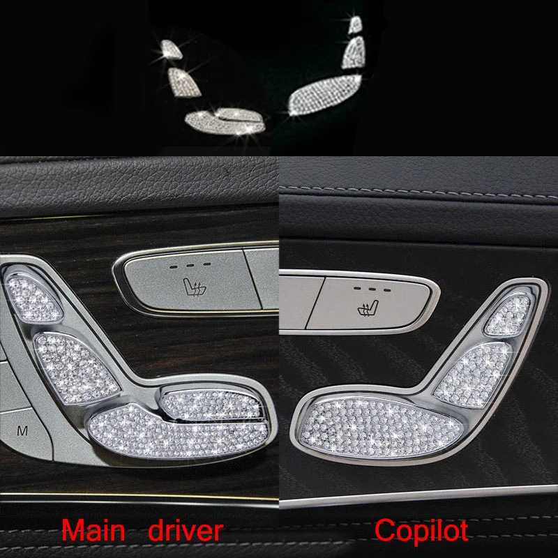 

7PCS Diamond Style Seat Adjust Buttons Cover For Benz C Class W205 2015-2017 & GLC Class X205 2016-2017