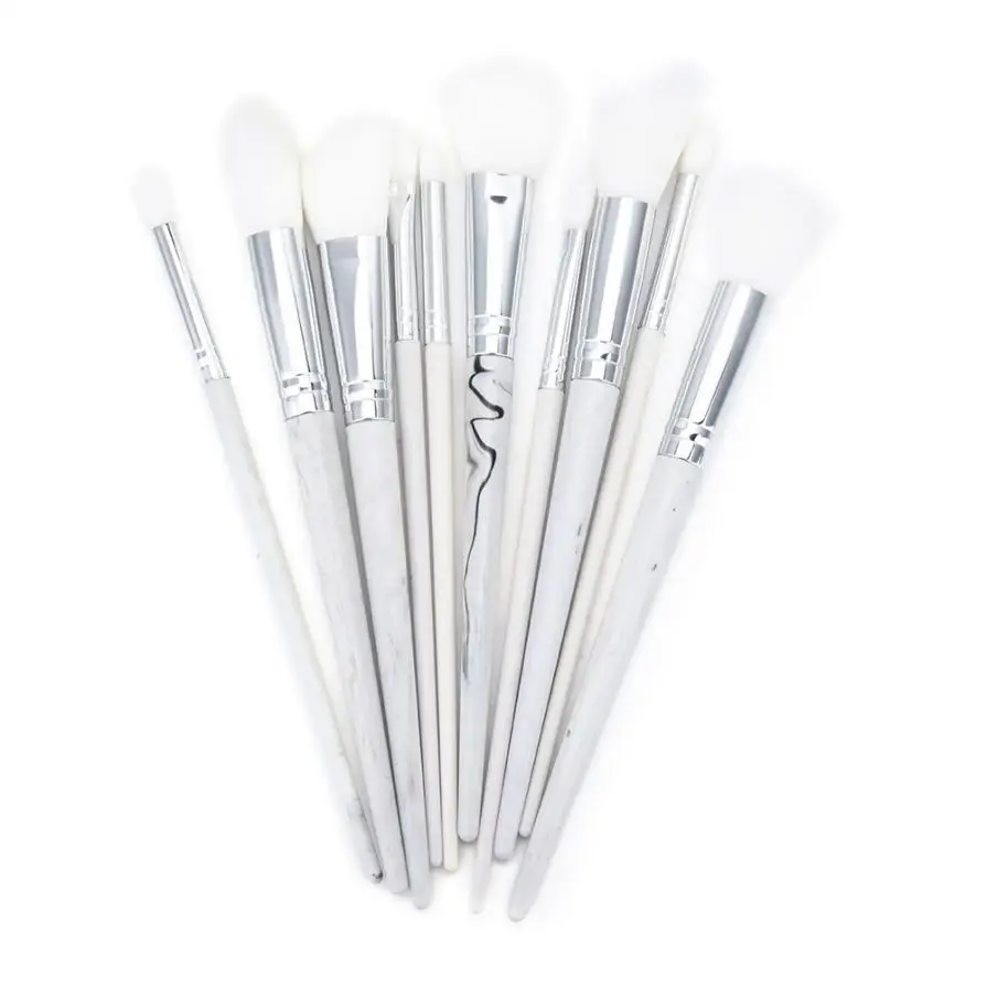 10PCS Makeup brushes set marble Make Up Foundation Eyebrow Eyeliner Blush Cosmetic Concealer Brushes 2U0629 | Красота и здоровье