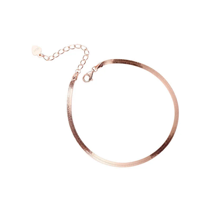 

925 Sterling Silver Snake Chain Bracelets For Women Classic Minimalist Fine Jewelry Rose Gold Color Silver 925 Bracelet Woman