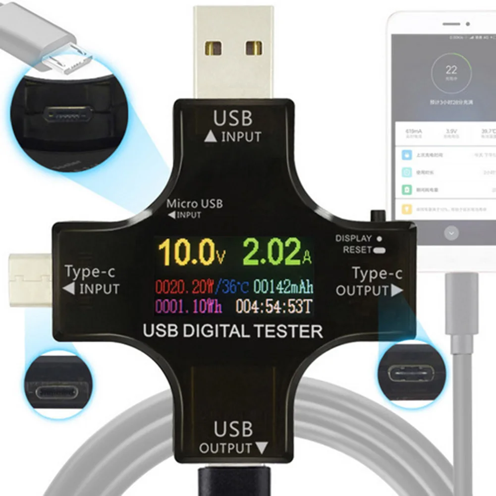 Измеритель мощности вольтметр Amp USB измерение напряжения устройство DC тестеры ЖК