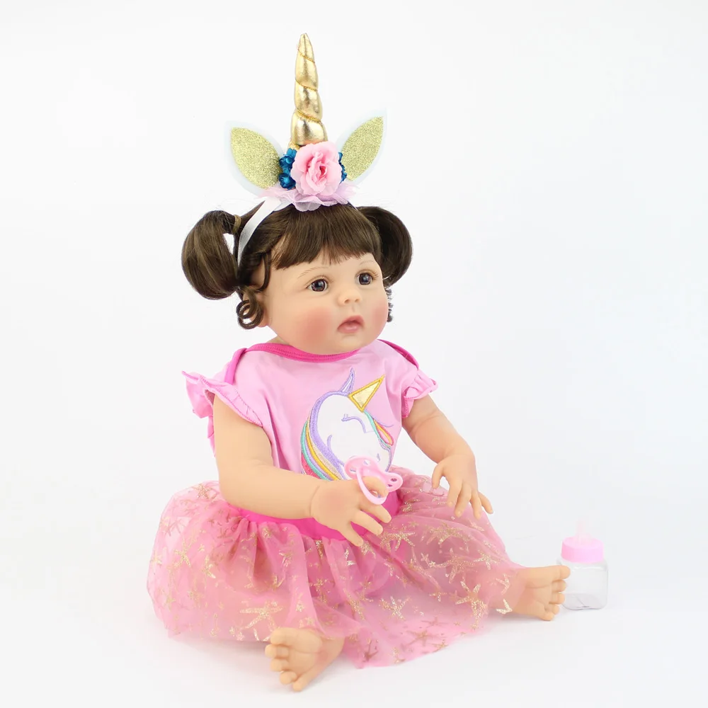55cm Full Silicone Reborn Baby Doll ToyGirls Toy For Kids Realistic Newborn Princess Bebe Alive Birthday Gift Waterproof | Игрушки и