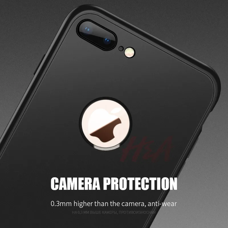 H& A 360 Полный чехол для телефона iPhone 8 6 6s 7 Plus 5 5S SE мягкий силиконовый защитный чехол для iPhone 8 Plus со стеклом