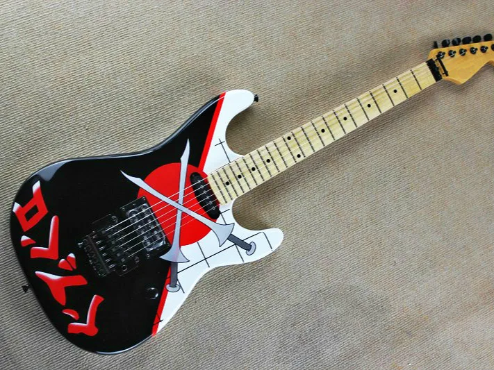 

Top quality FDST-1086 Charvel San Dimas 25th Anniversary Sword Pattern body Floyd Rose Tremolo electric guitar, Free shipping
