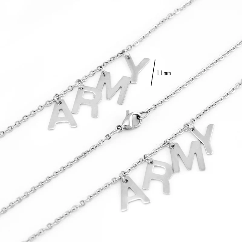 Simsimi ARMY A.R.M.Y кулон ожерелье и браслет из цельной нержавеющей стали ювелирные