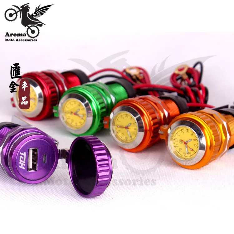 8 видов цветов в наличии автомобильные usb зарядка мотоциклетные часы мобильный