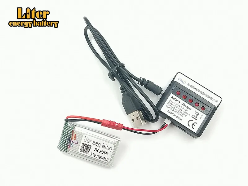 3 7 V 1000mAh 902540 LiPo батарея интегрированное зарядное устройство для SYMA X5hw x5hc RC Дрон