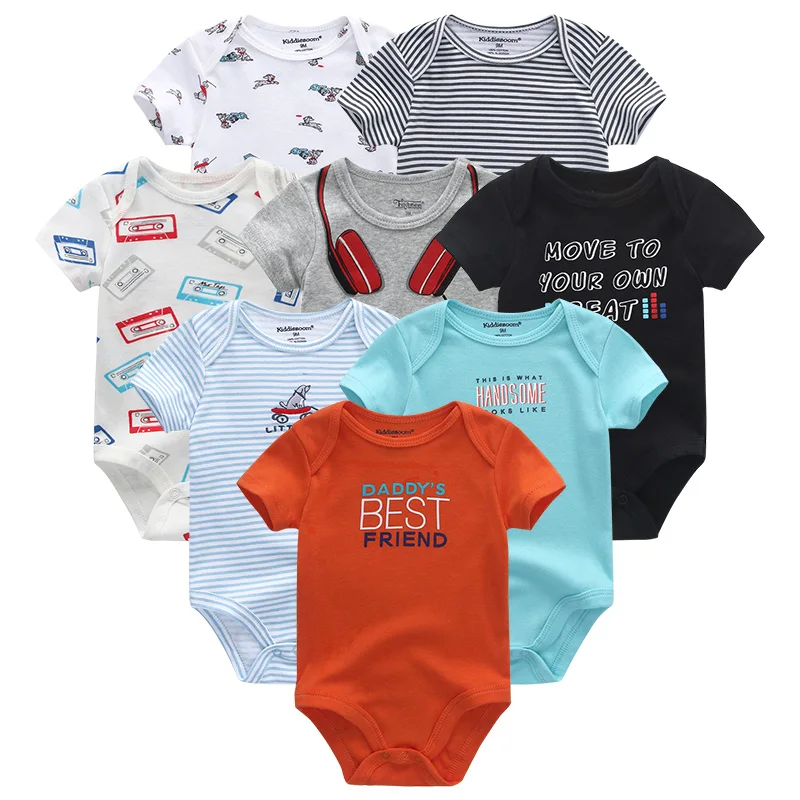 Baby Clothes 5 Детская одежда на возраст от 8 до шт./компл. хлопок, комплект одежды для новорожденного мальчика и девочки, комбинезон летние шорты с длинными рукавами для младенцев, Костюмы с принтом в виде животных для детей, пижамный комплект для мальчиков и девочек; roupas de bebe - Цвет: Baby Clothes 5