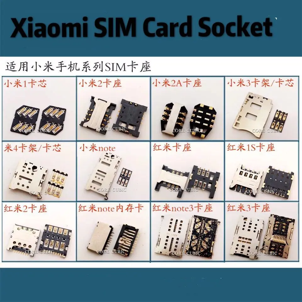 

Redmi 1/2/3/4/2A/1S note Micro SIM SD TF 6/8/9PIN Card Cover Slot Socket Connector Holder Adapter Push-pull Patch PCB FPC Part