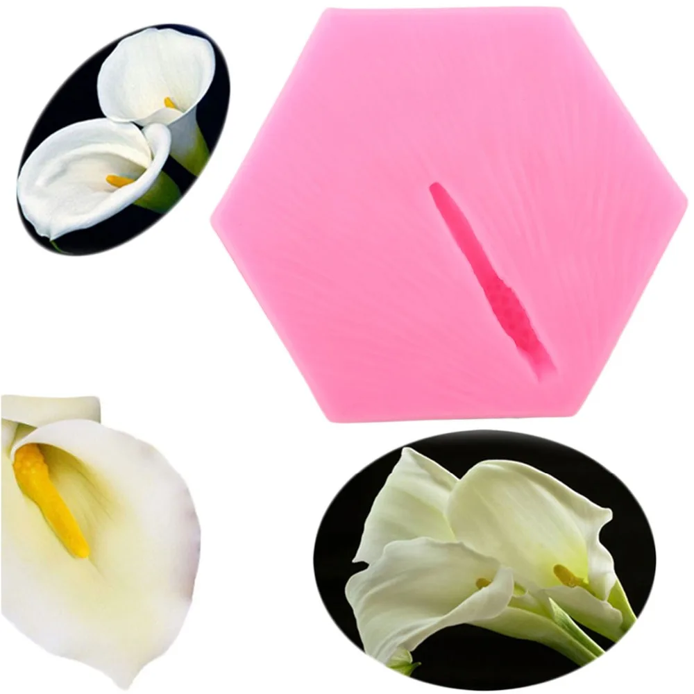 Calla Lily силиконовая форма сердце помадка сделай сам вечерние украшения для кексов