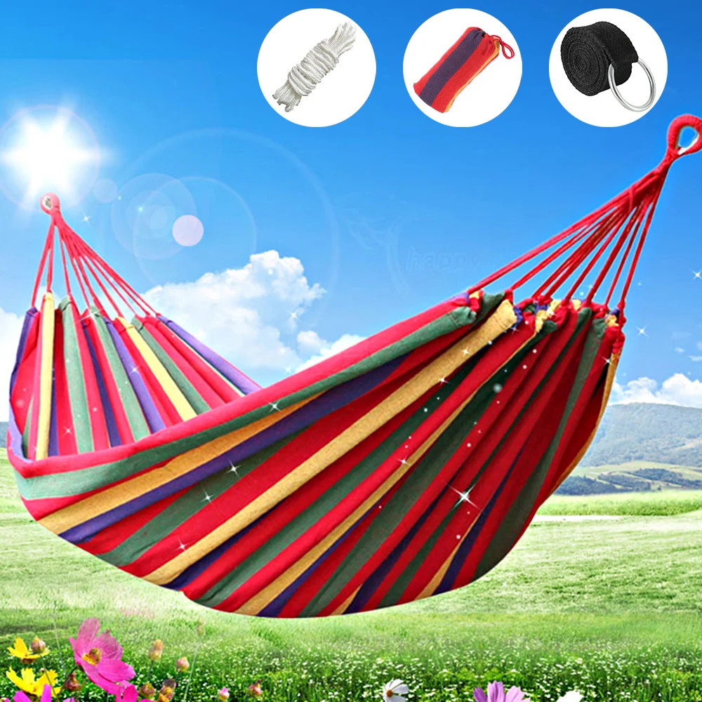 Портативный гамак открытый гамак-сад Спорт Путешествия Отдых Свинг Холст