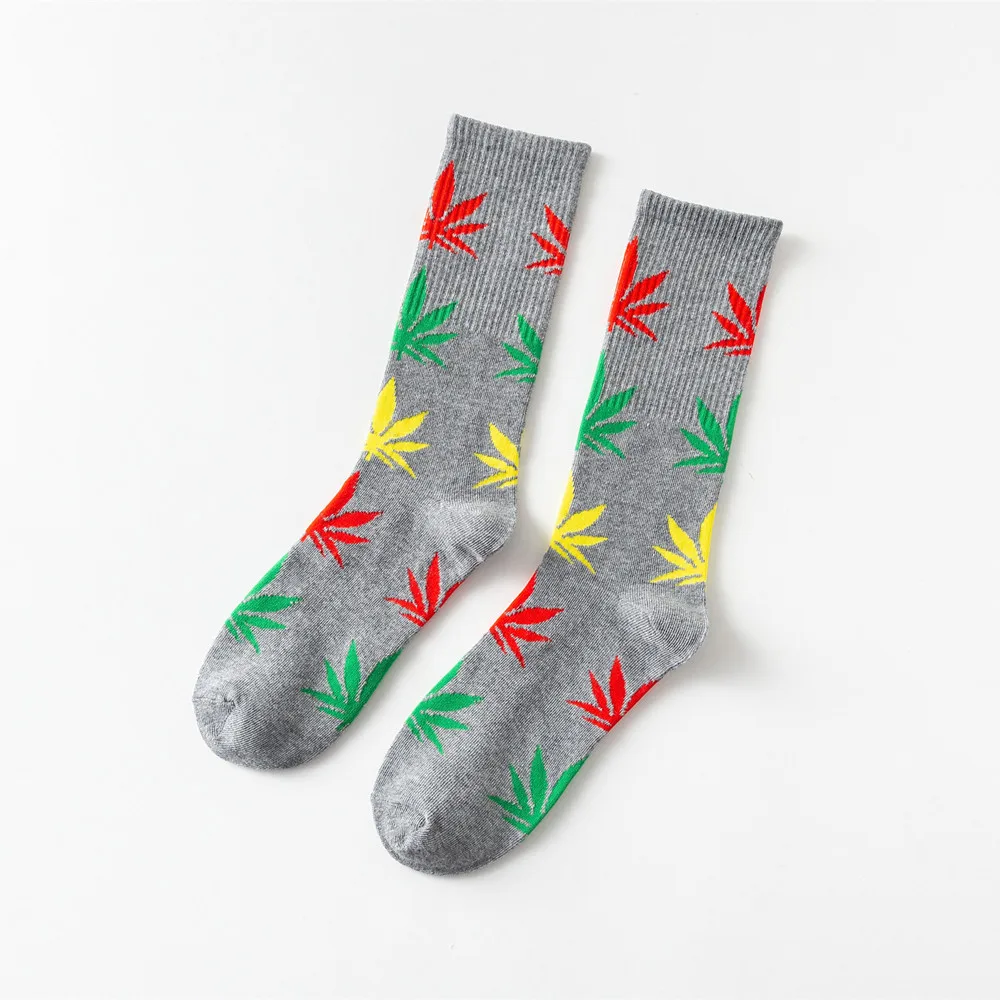 13 HJKYT Ван Гог сорняки носки счастливые носки женские с конопли искусство мужчины смешная Мода Уличная Хлопок Длинные трубки красочные хип-хоп розовый - Цвет: 13