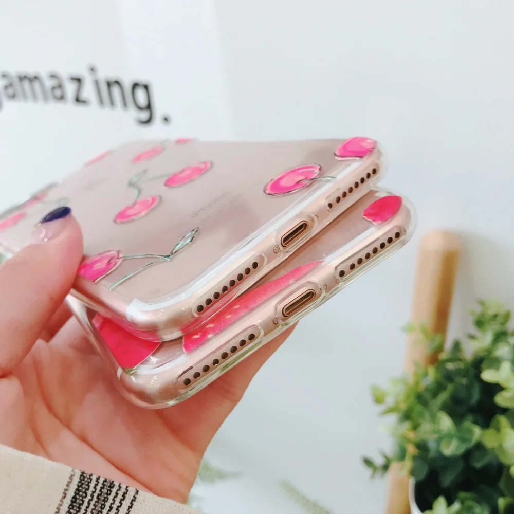 Netarlier модные летние фрукты чехол для iPhone 6 6s Глянцевая Симпатичные Вишневый